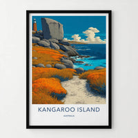 Kangaroo Island Poster - Australia Wall Art - Lighthouse Coastal Path Home Decor