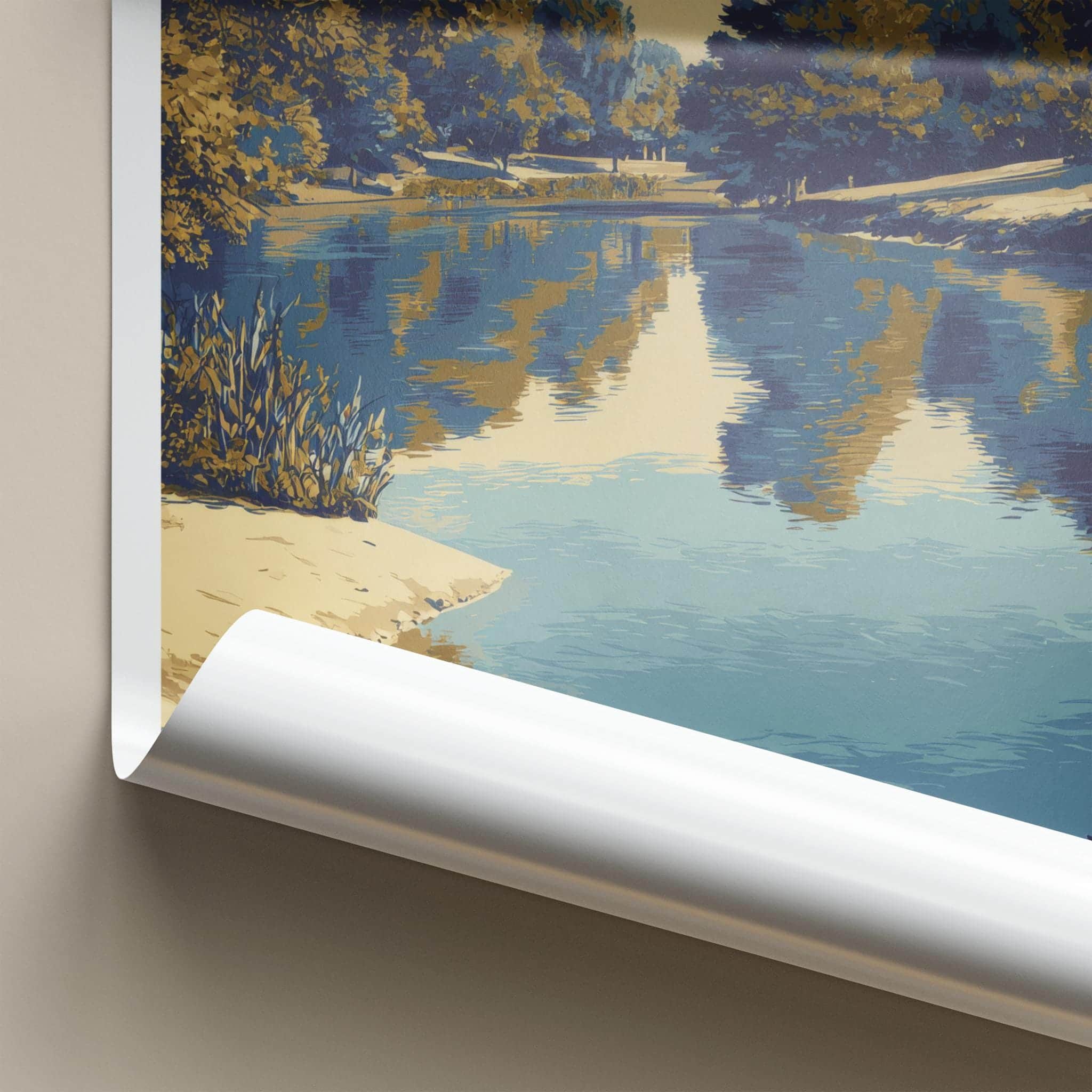 Kansas Poster - Kansas Framed Art - Lush Lakeside Vista Framed Decor