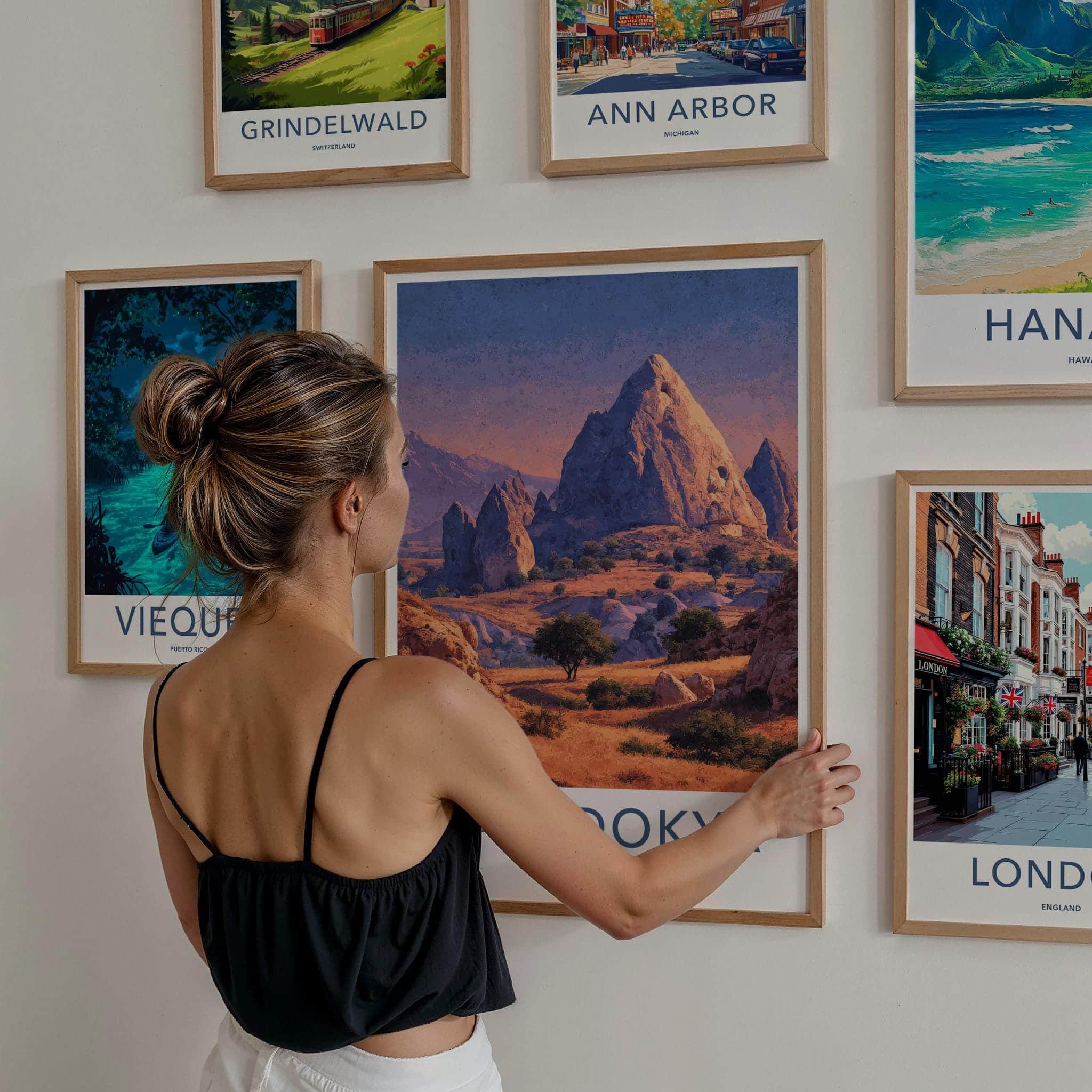Kapadokya Poster - Turkey Travel Art - Majestic Rock Formations Home Decor