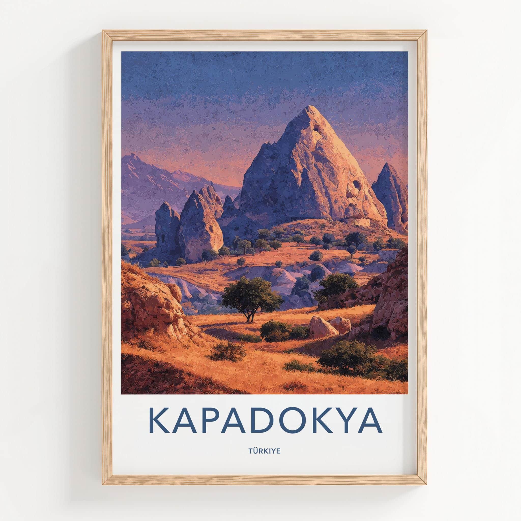 Kapadokya Poster - Turkey Travel Art - Majestic Rock Formations Home Decor