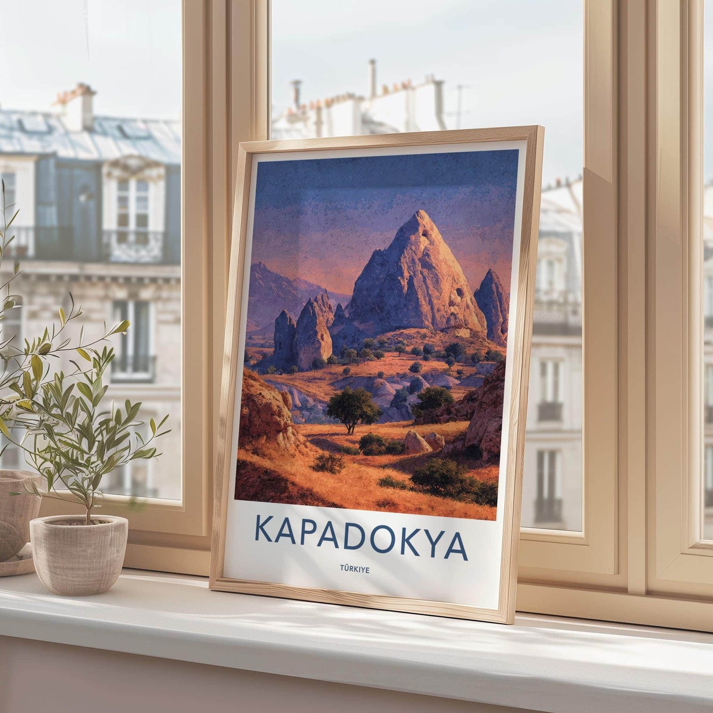 Kapadokya Poster - Turkey Travel Art - Majestic Rock Formations Home Decor