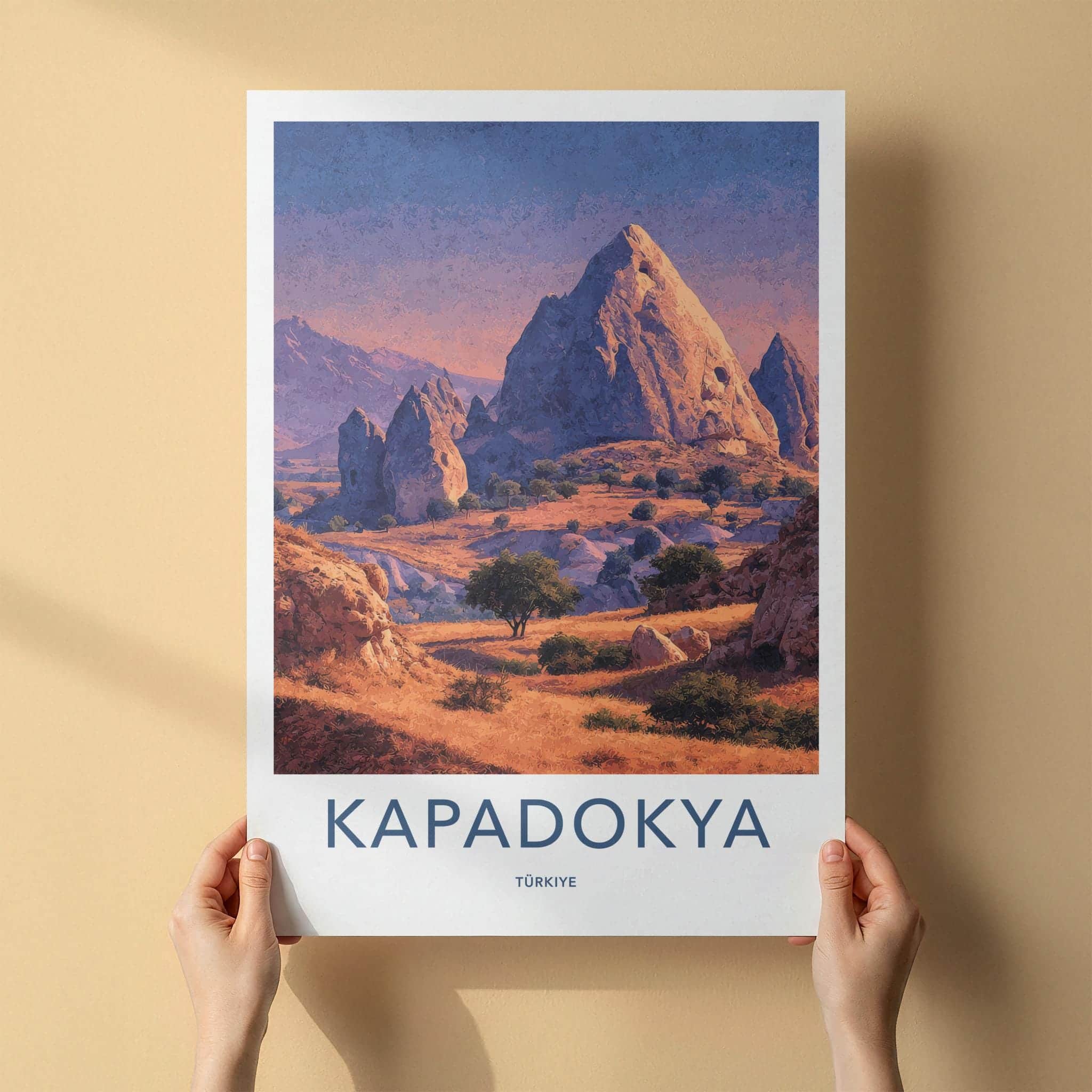 Kapadokya Poster - Turkey Travel Art - Majestic Rock Formations Home Decor