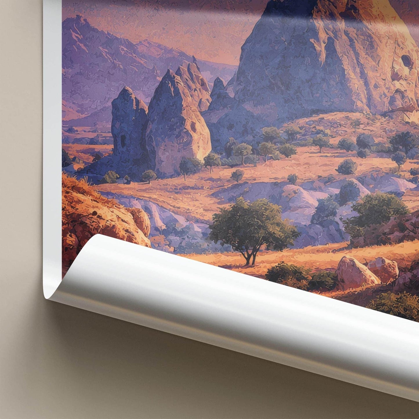 Kapadokya Poster - Turkey Travel Art - Majestic Rock Formations Home Decor
