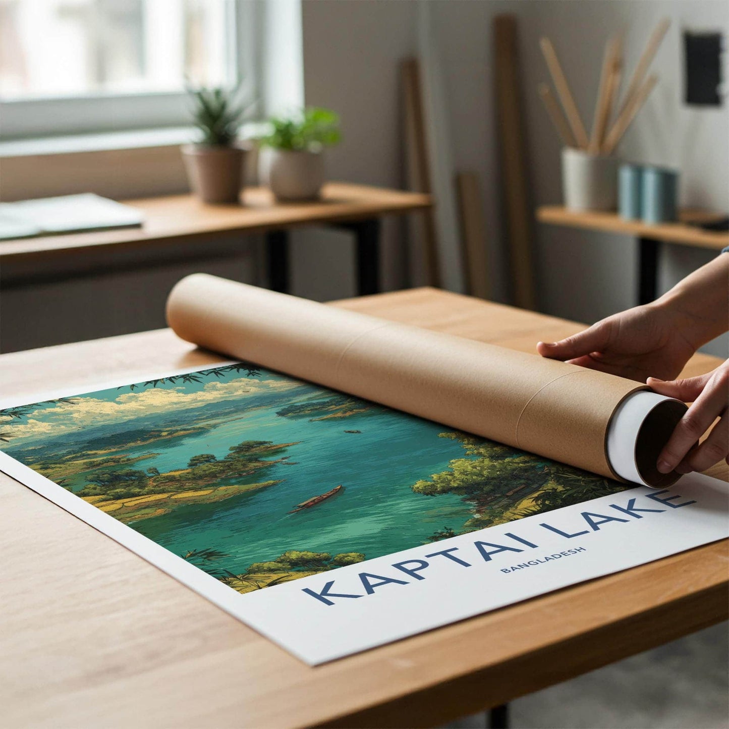 Kaptai Lake Poster - Bangladesh Art Print - Scenic Mountain Lake Wall Decor