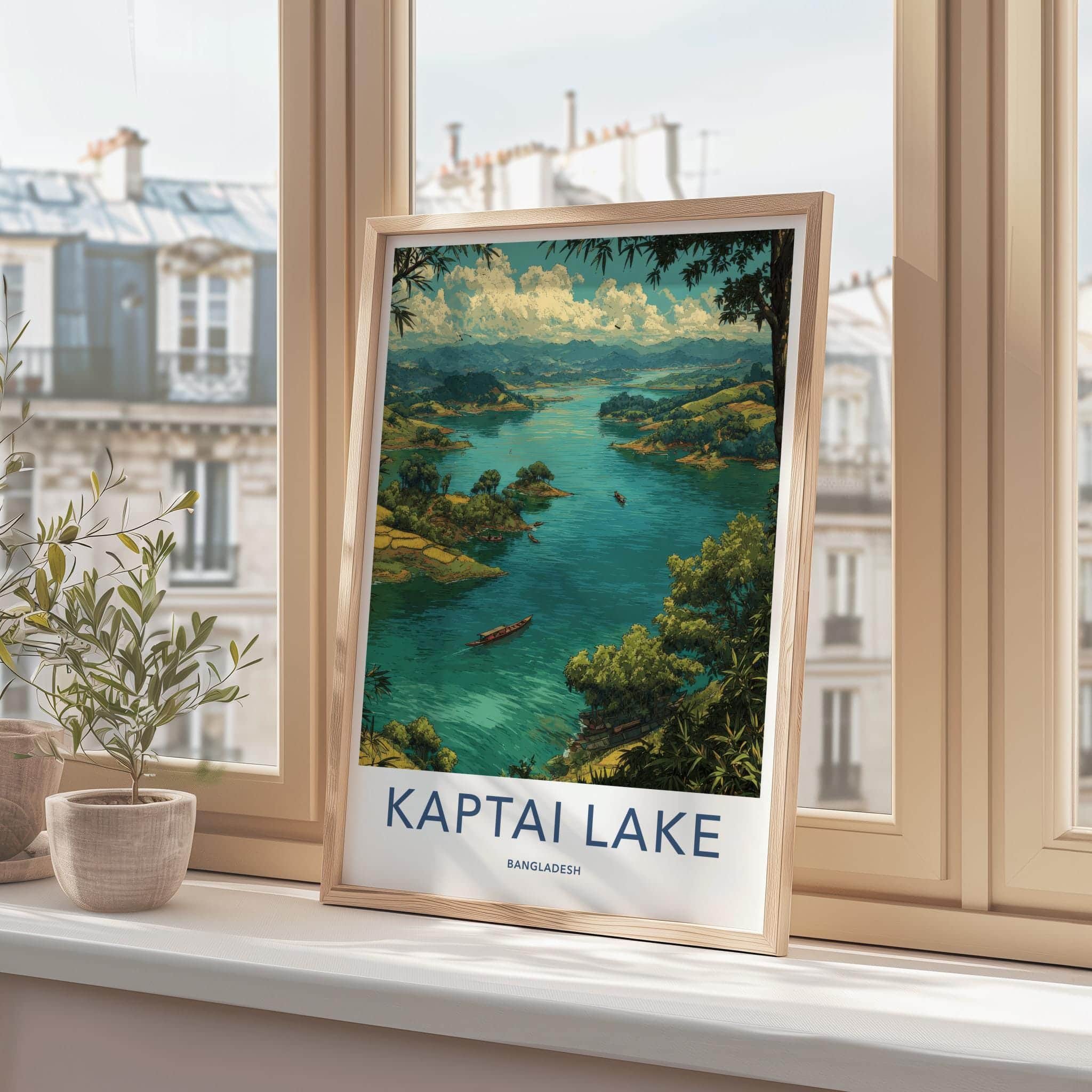Kaptai Lake Poster - Bangladesh Art Print - Scenic Mountain Lake Wall Decor