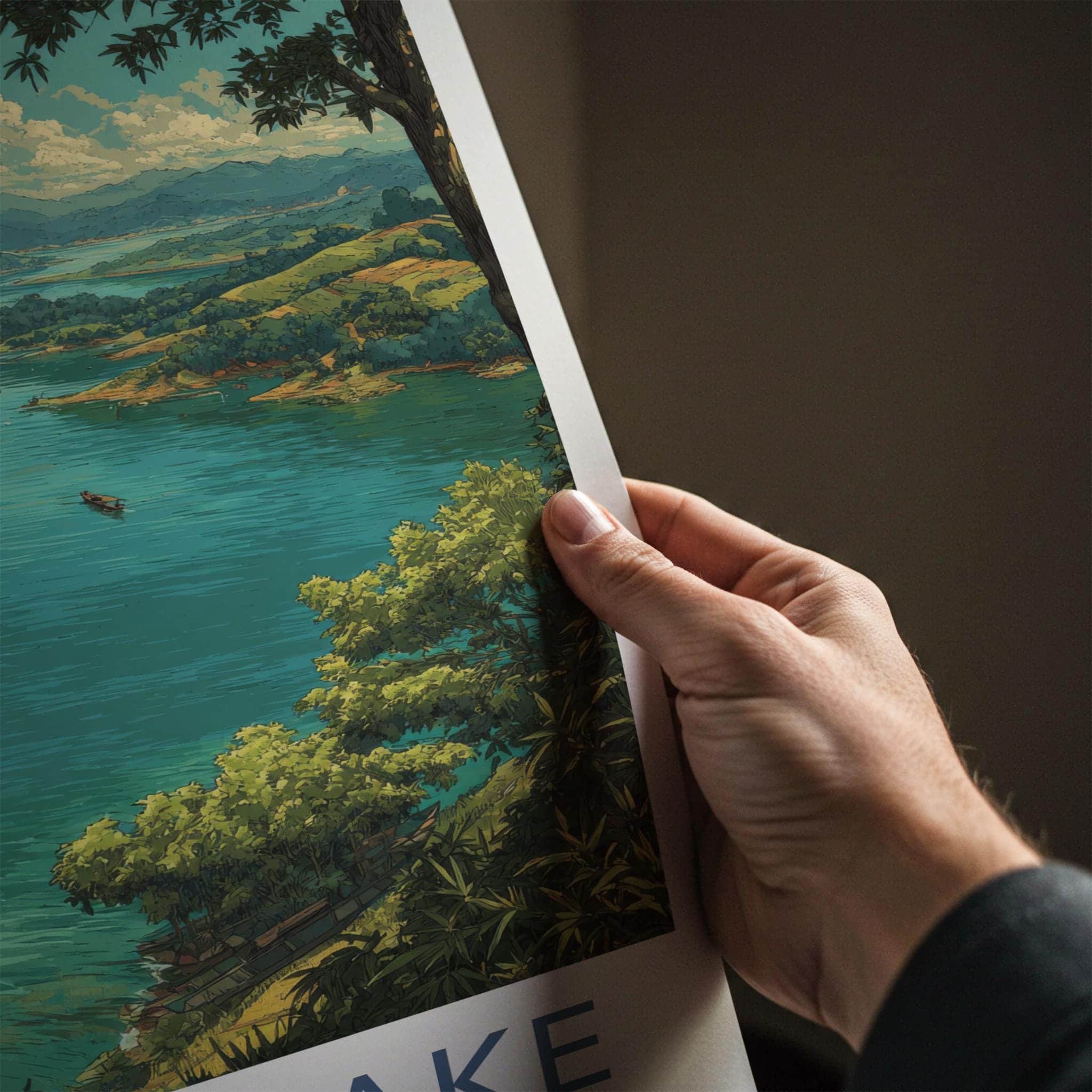Kaptai Lake Poster - Bangladesh Art Print - Scenic Mountain Lake Wall Decor