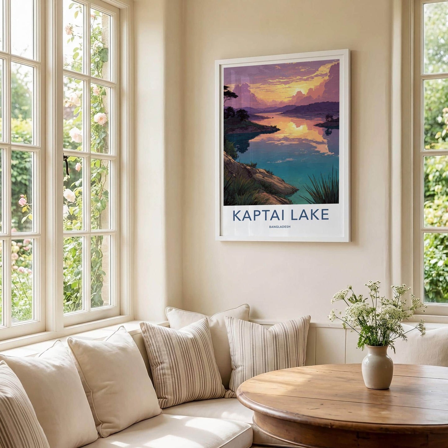 Kaptai Lake Poster - Bangladesh Travel Art - Tranquil Lake Sunset Home Decor