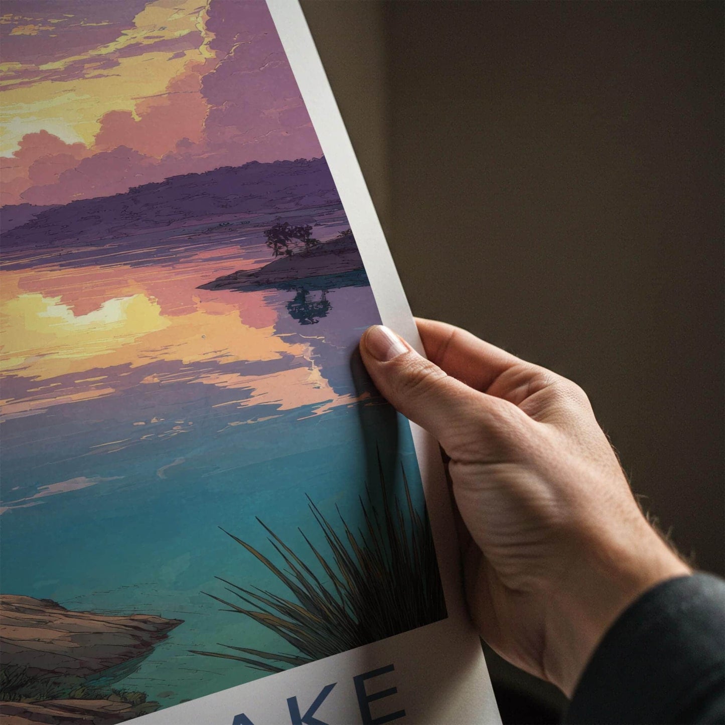 Kaptai Lake Poster - Bangladesh Travel Art - Tranquil Lake Sunset Home Decor