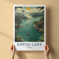 Kaptai Lake Poster - Bangladesh Travel Print - Scenic Lake Boats Home Decor