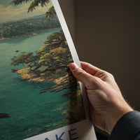Kaptai Lake Poster - Bangladesh Travel Print - Scenic Lake Boats Home Decor