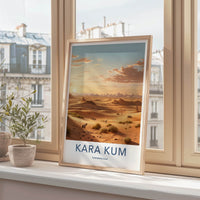 Kara Kum Poster - Turkmenistan Wall Art - Golden Desert Dunes Home Decor