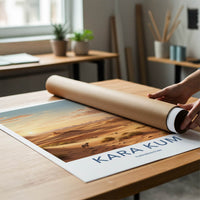 Kara Kum Poster - Turkmenistan Wall Art - Golden Desert Dunes Home Decor