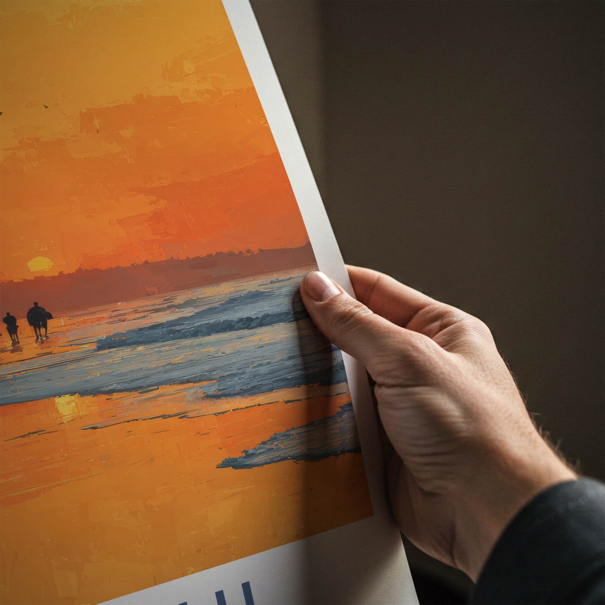 Karachi Poster - Pakistan Travel Art - Sunset Beach Camels Home Decor