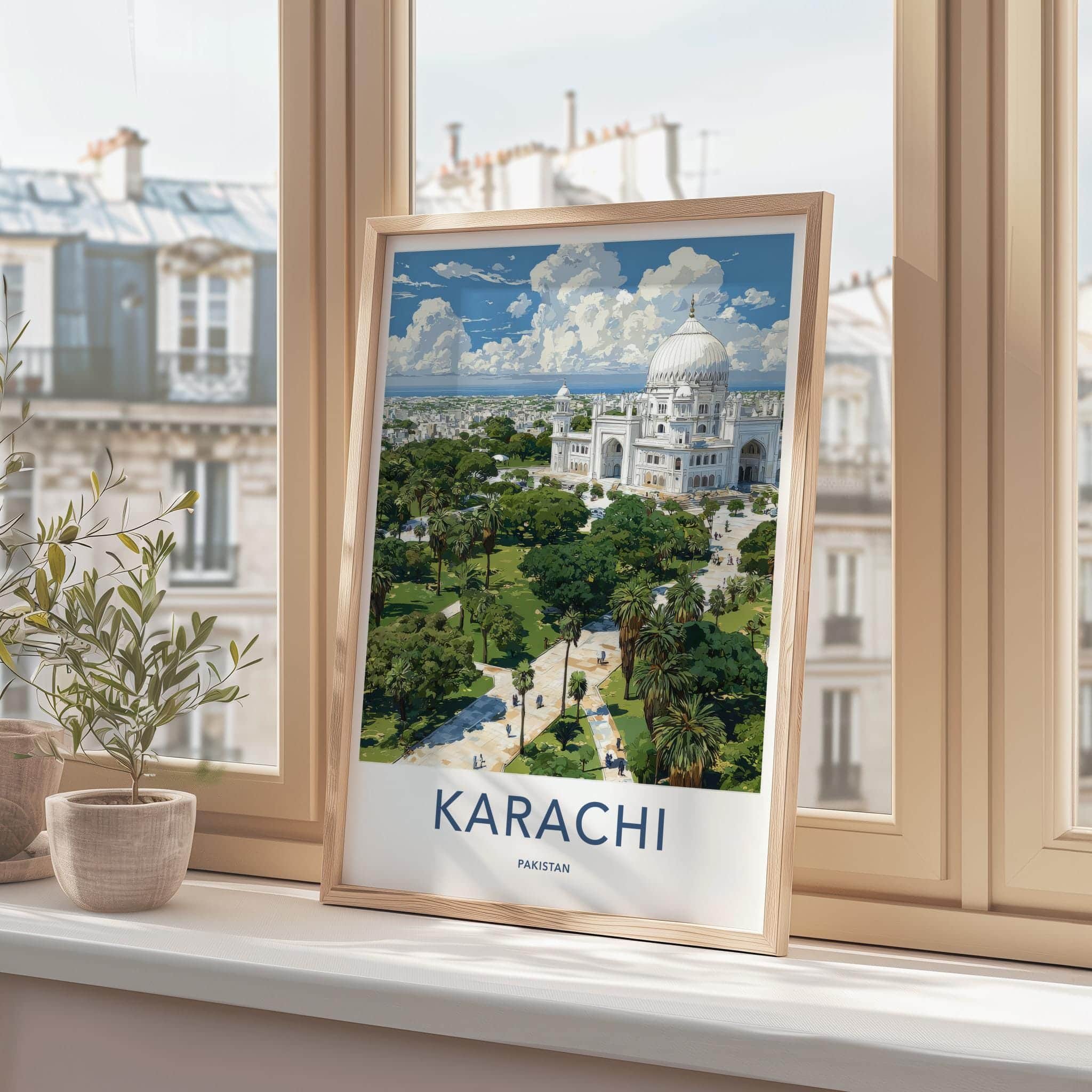 Karachi Poster - Pakistan Wall Art - Majestic Dome Green Gallery Art