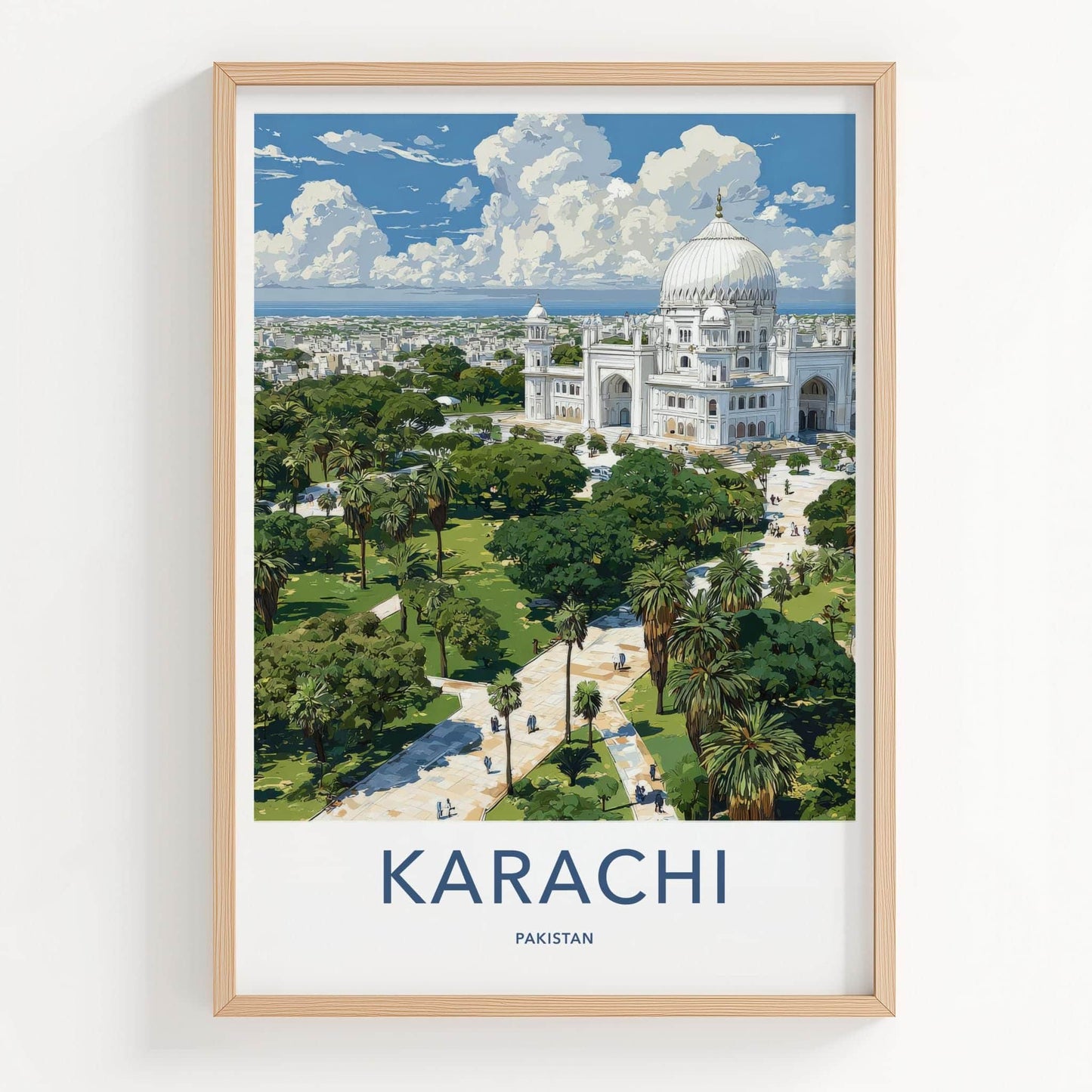 Karachi Poster - Pakistan Wall Art - Majestic Dome Green Gallery Art