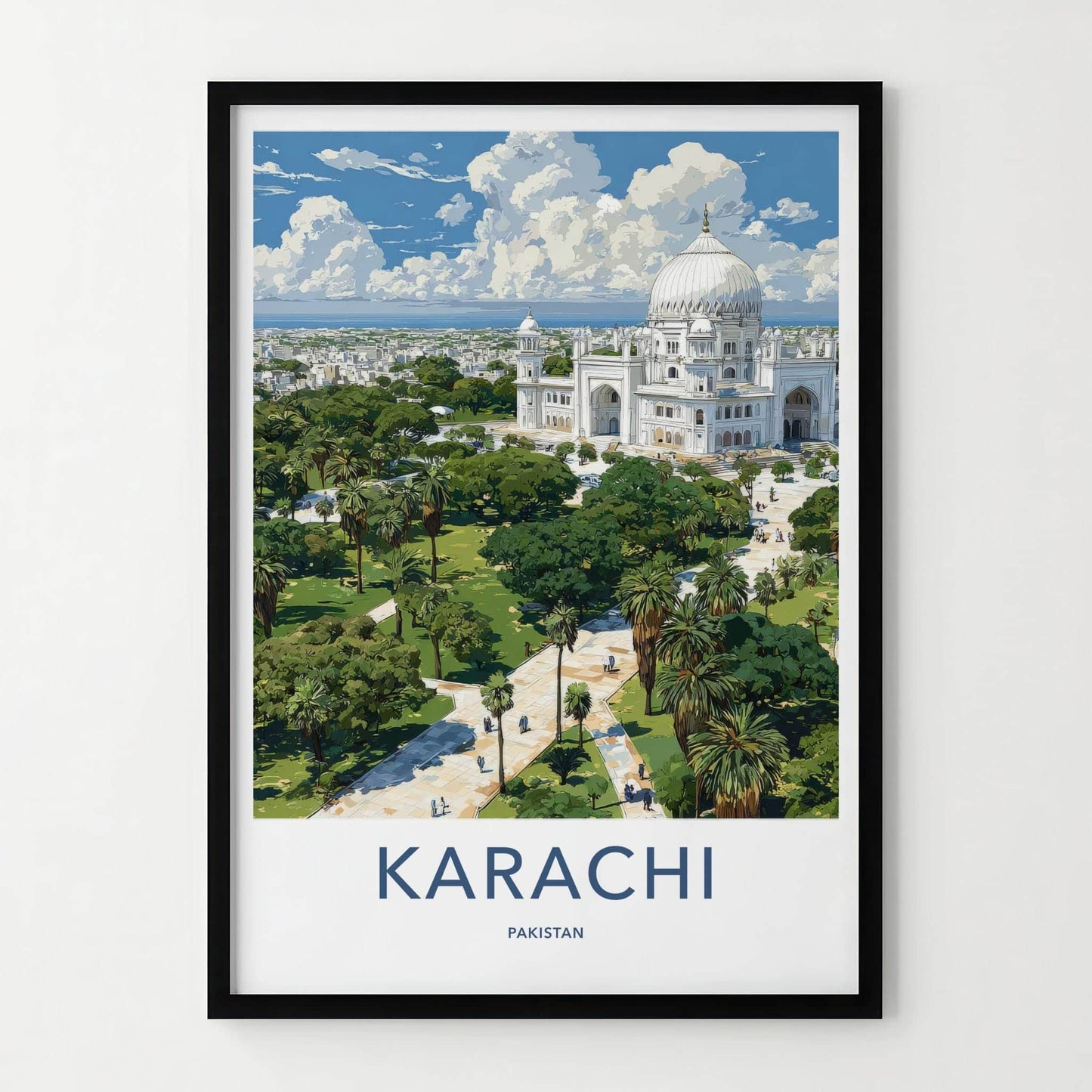 Karachi Poster - Pakistan Wall Art - Majestic Dome Green Gallery Art
