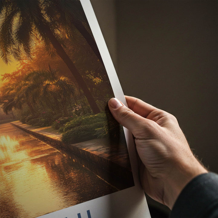 Karachi Poster - Pakistan Wall Art - Water Reflects Sunset Home Decor