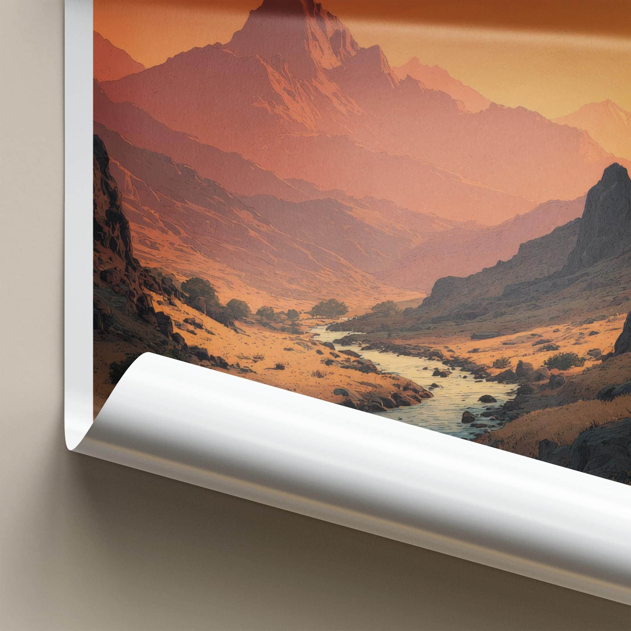 Karai Poster - Iran Framed Print - Orange Sky Mountain Framed Decor