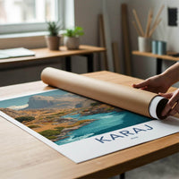 Karaj Poster - Iran Framed Art - Vibrant River Valley Home Decor