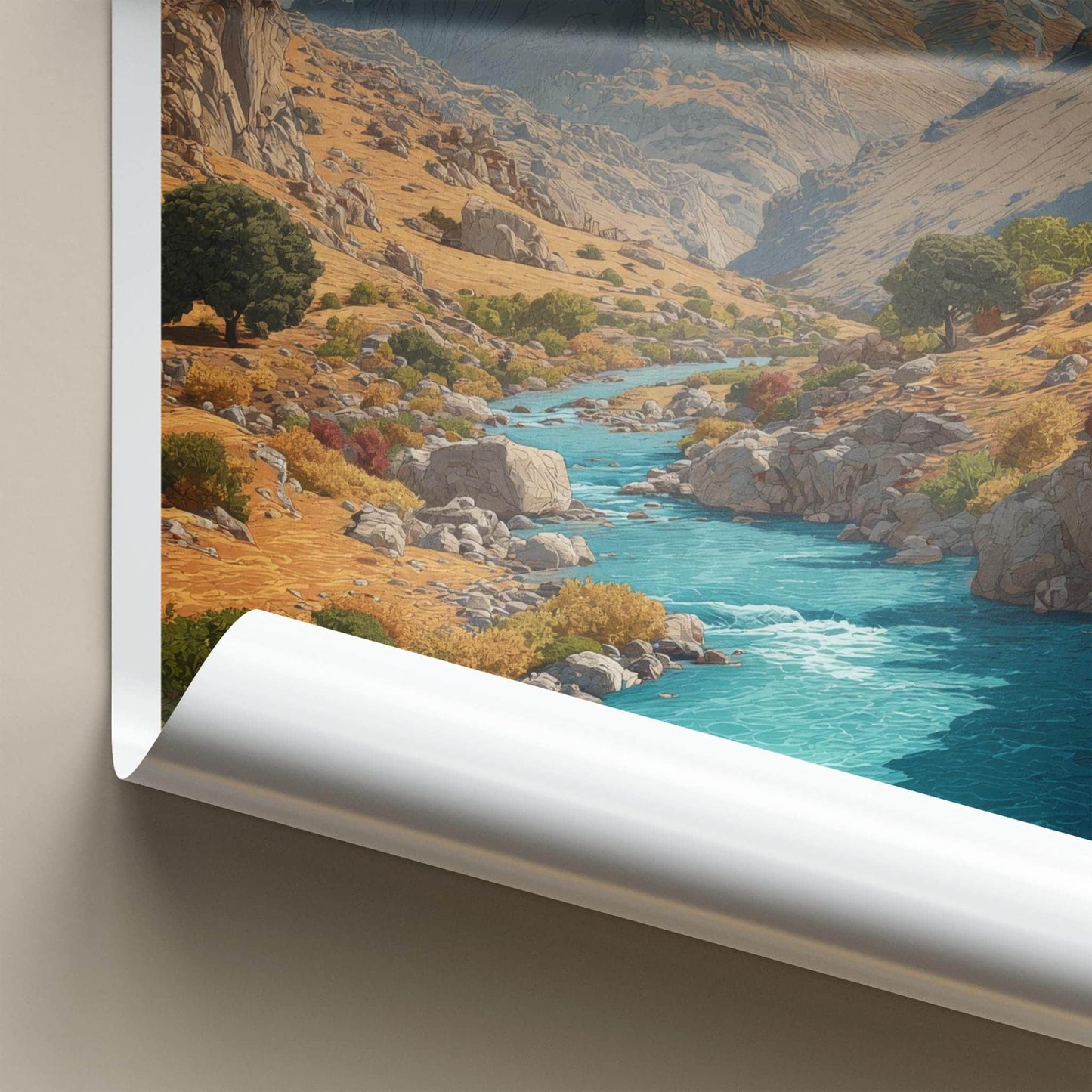 Karaj Poster - Iran Framed Art - Vibrant River Valley Home Decor