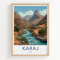 Karaj Poster - Iran Framed Print - River Canyon Mountains Framed Decor