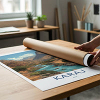 Karaj Poster - Iran Framed Print - River Canyon Mountains Framed Decor