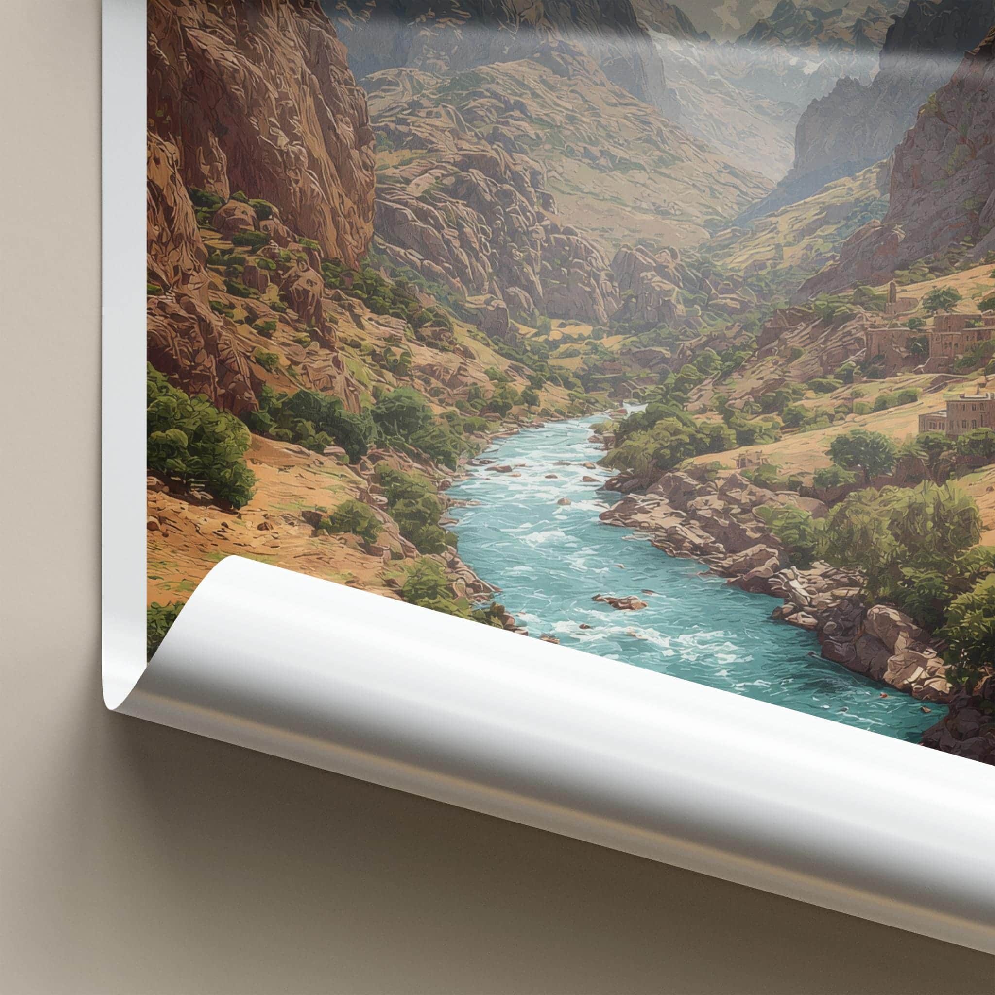 Karaj Poster - Iran Travel Art - Majestic Mountain River Wall Decor