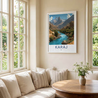 Karaj Poster - Iran Travel Art - Mountain River Village Gallery Art