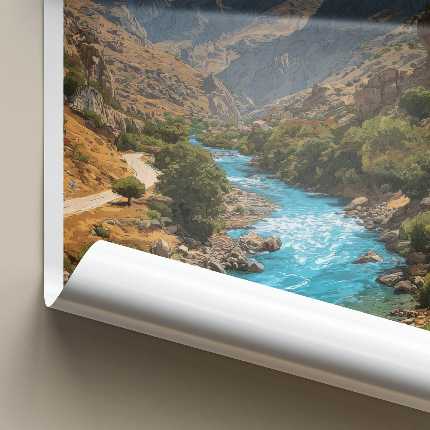 Karaj Poster - Iran Travel Art - Mountain River Village Gallery Art