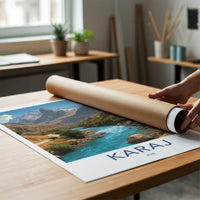 Karaj Poster - Iran Travel Art - Mountain River Village Gallery Art