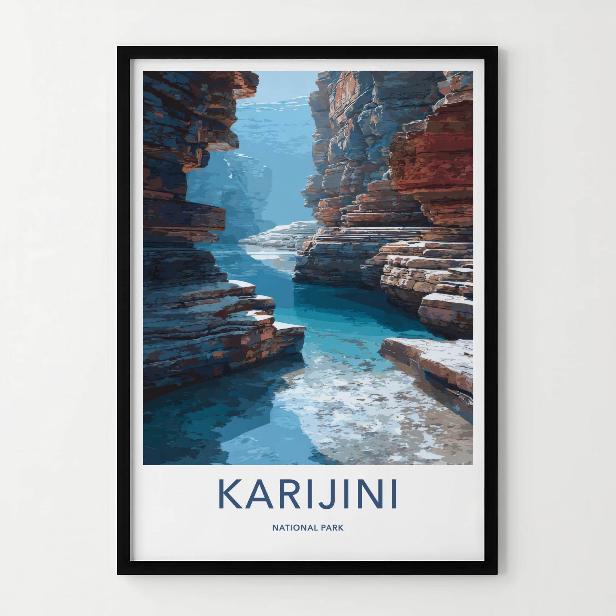 Karijini National Park Poster - Australia Travel Art - Deep Canyon River Home Decor