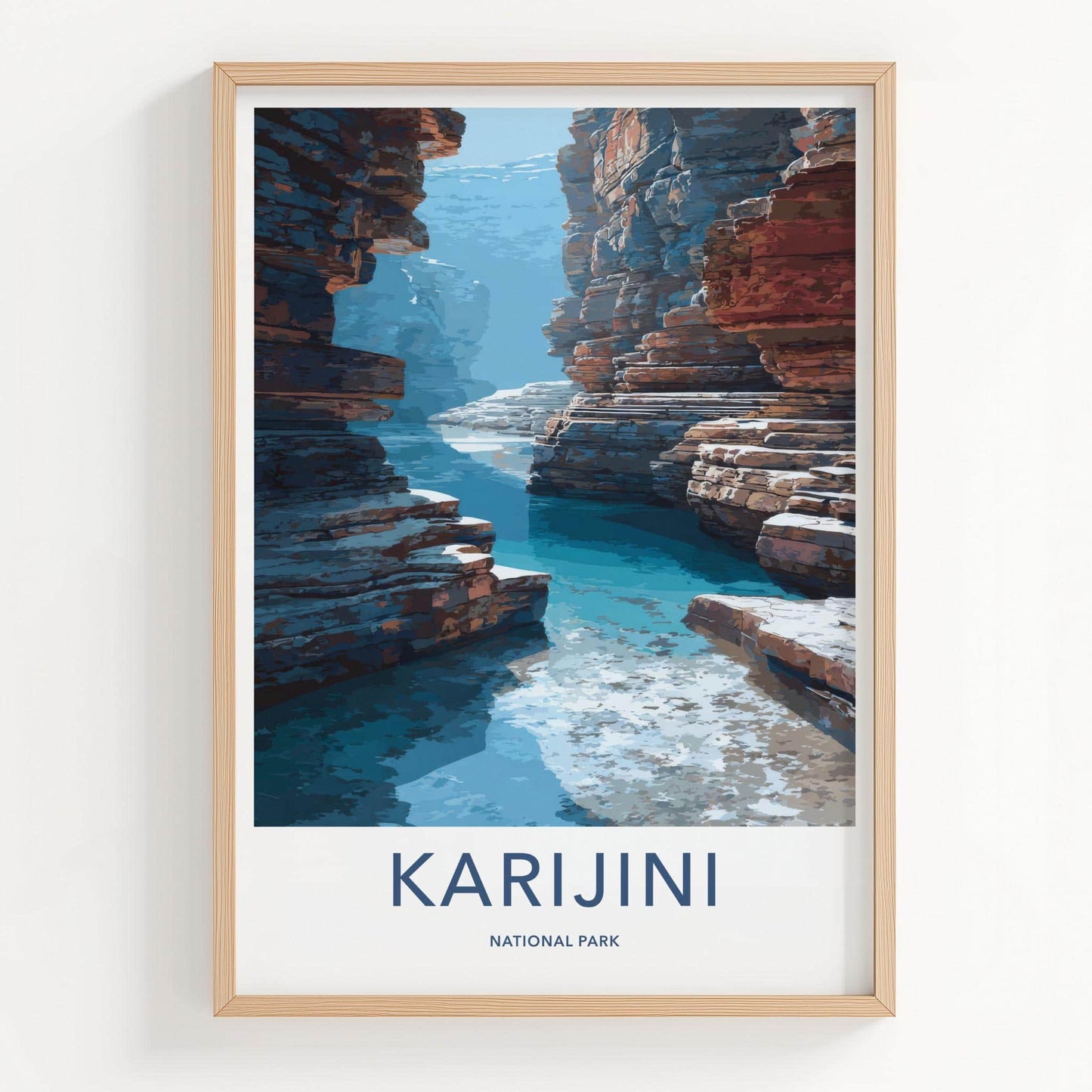 Karijini National Park Poster - Australia Travel Art - Deep Canyon River Home Decor