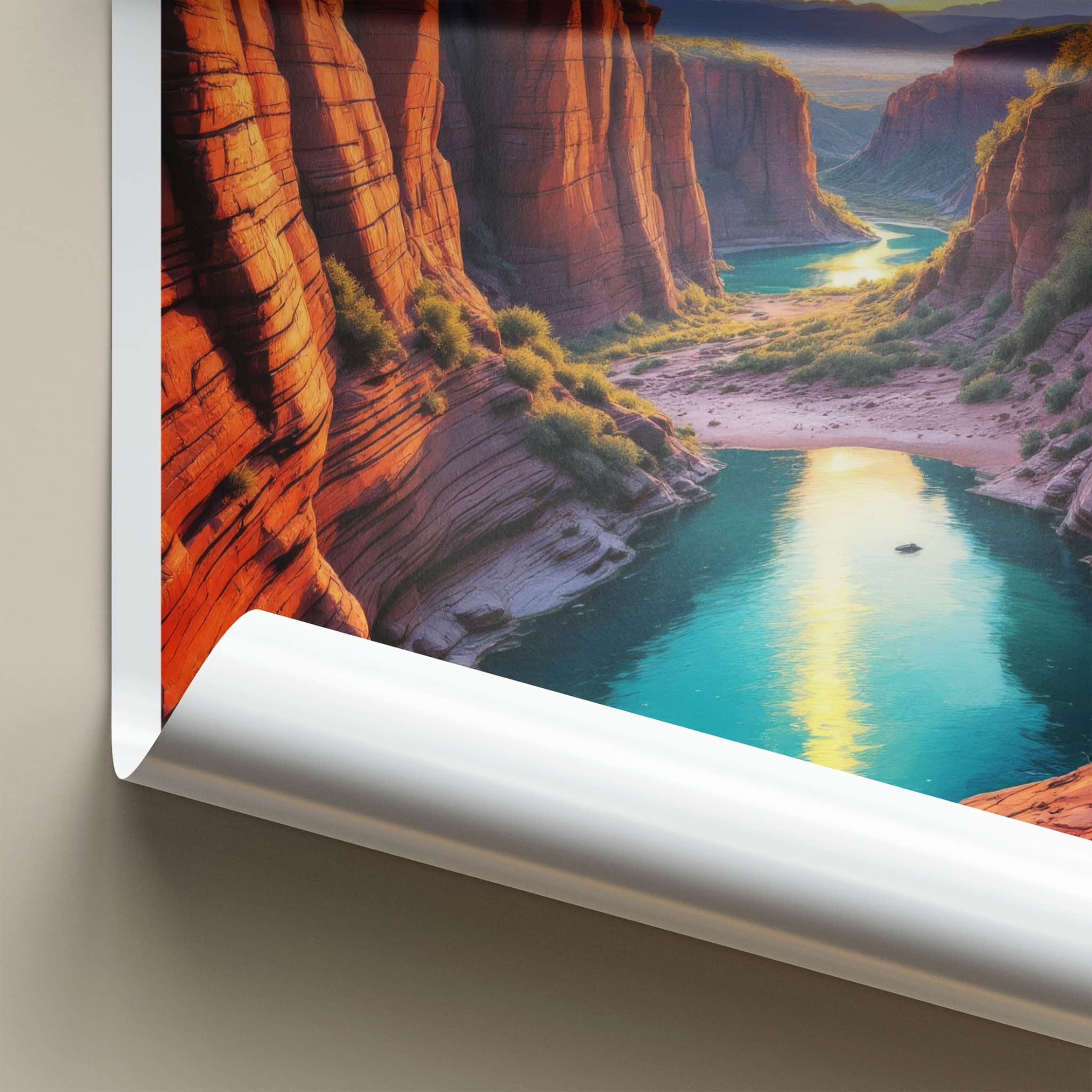 Karijini National Park Poster - Australia Travel Art - Vibrant Canyon Sunset Home Decor