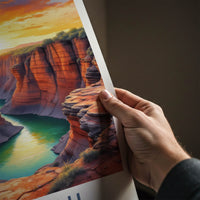 Karijini National Park Poster - Australia Wall Art - Canyon River Sunset Gift