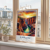 Karijini National Park Poster - Australia Wall Art - Canyon River Sunset Gift