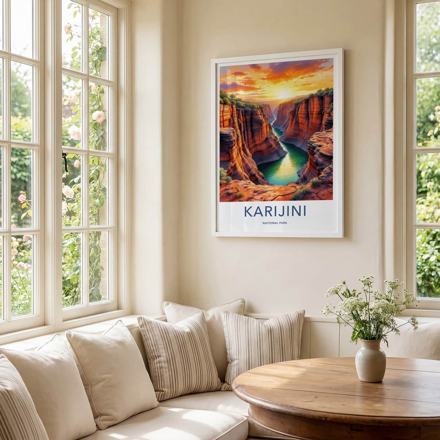 Karijini National Park Poster - Australia Wall Art - Canyon River Sunset Gift