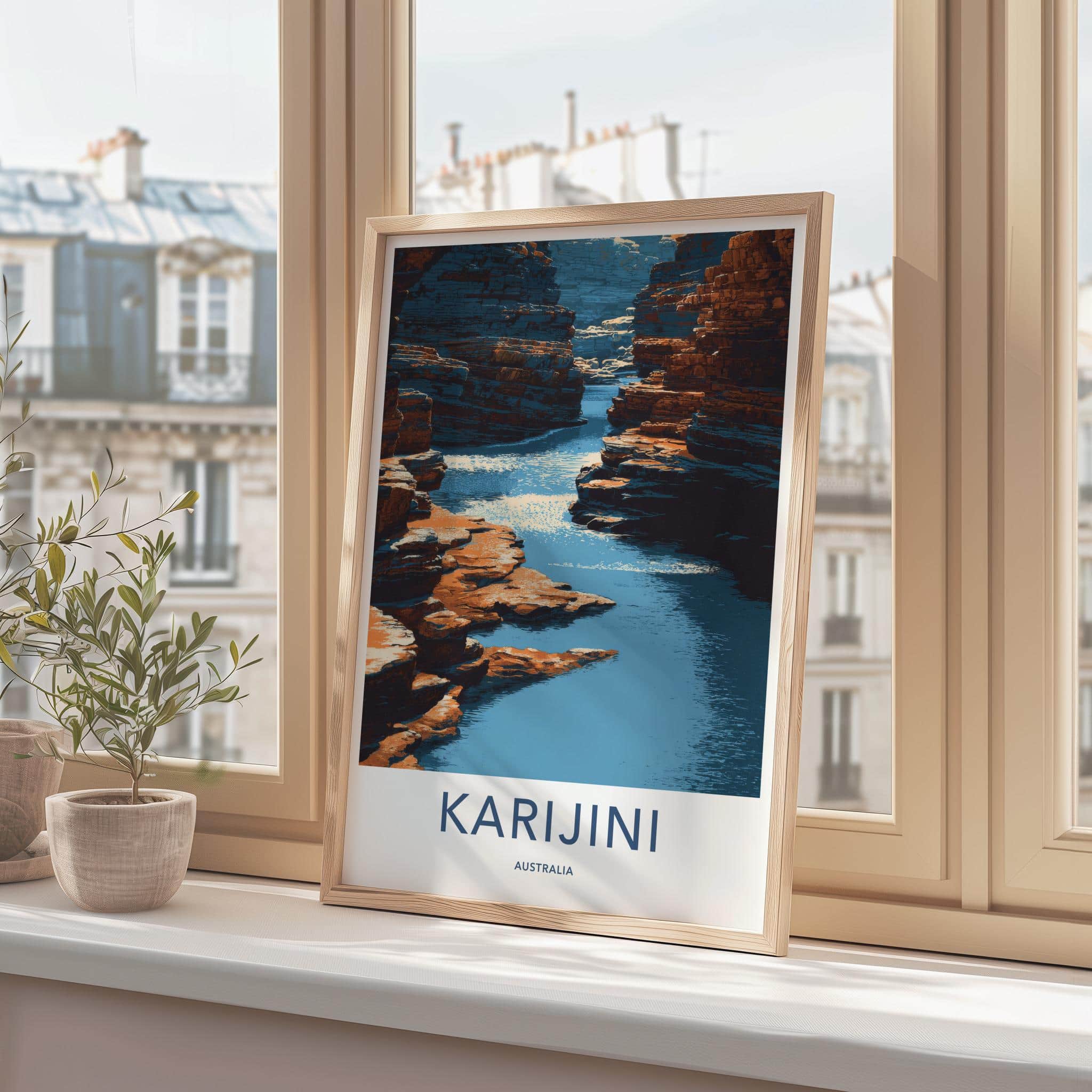 Karijini Poster - Australia Framed Print - Layered Rock Canyon Framed Decor