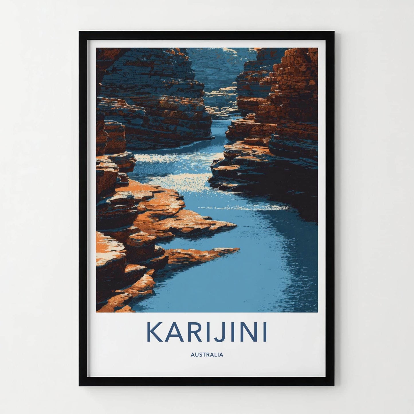 Karijini Poster - Australia Framed Print - Layered Rock Canyon Framed Decor