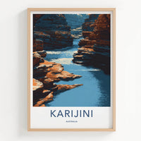 Karijini Poster - Australia Framed Print - Layered Rock Canyon Framed Decor