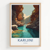 Karijini Poster - Australia Travel Art - Azure Water Gorge Home Decor