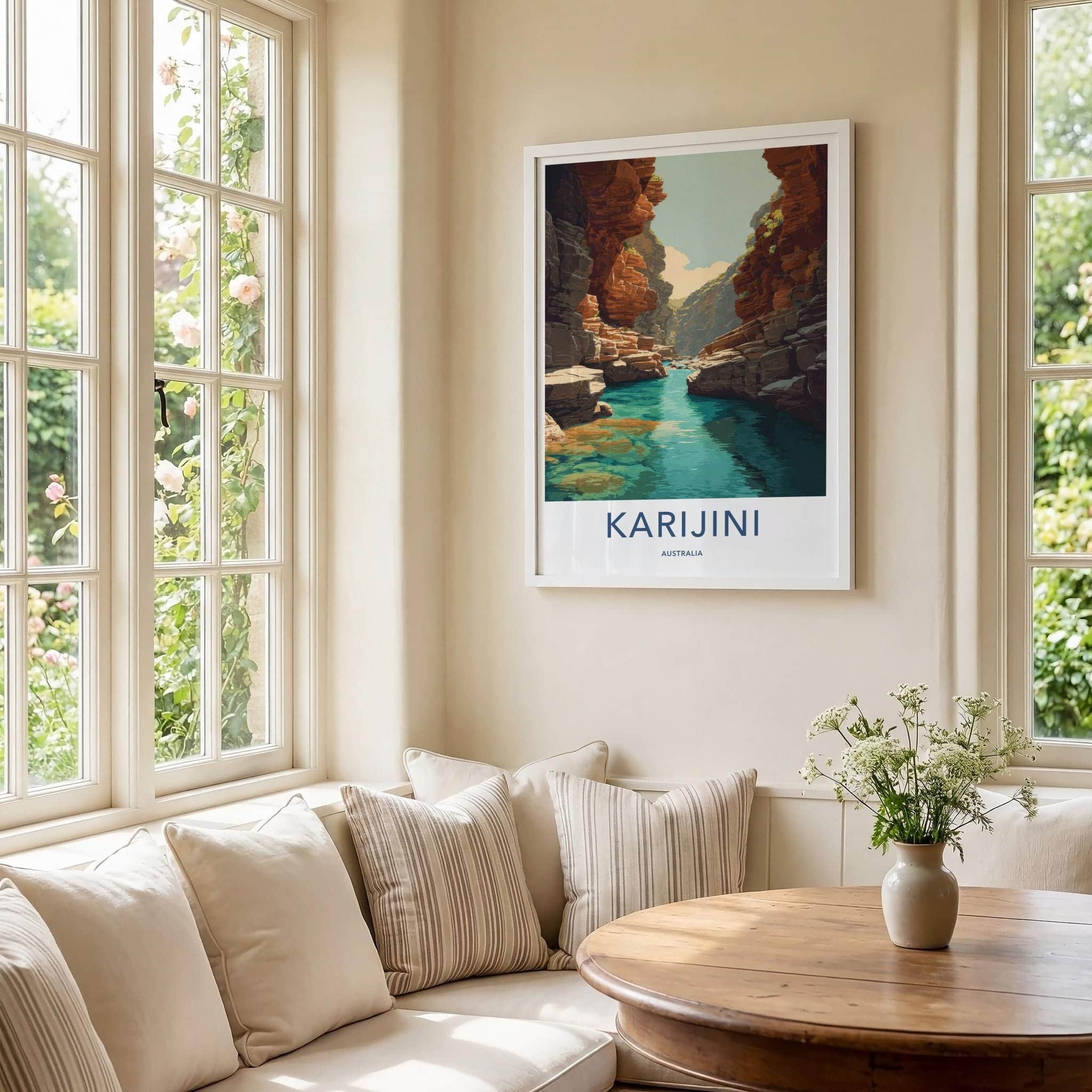 Karijini Poster - Australia Travel Art - Azure Water Gorge Home Decor
