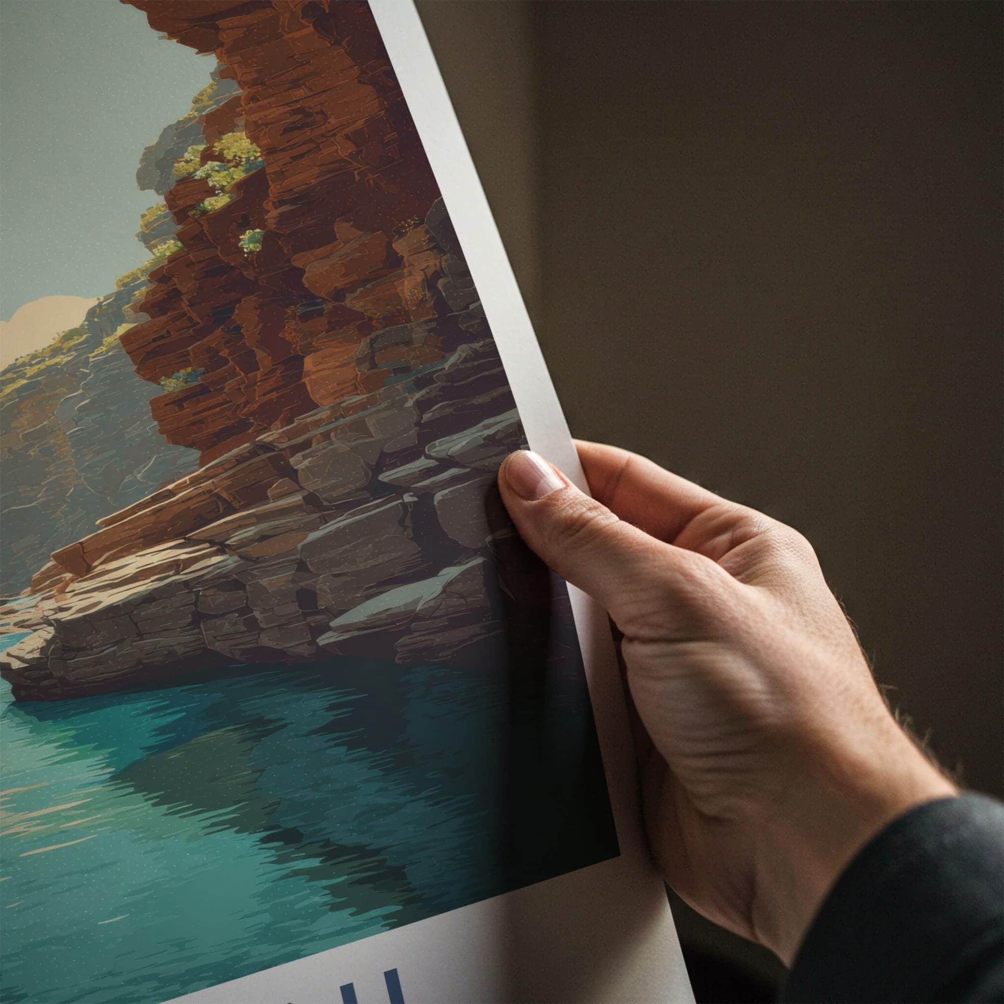 Karijini Poster - Australia Travel Art - Azure Water Gorge Home Decor