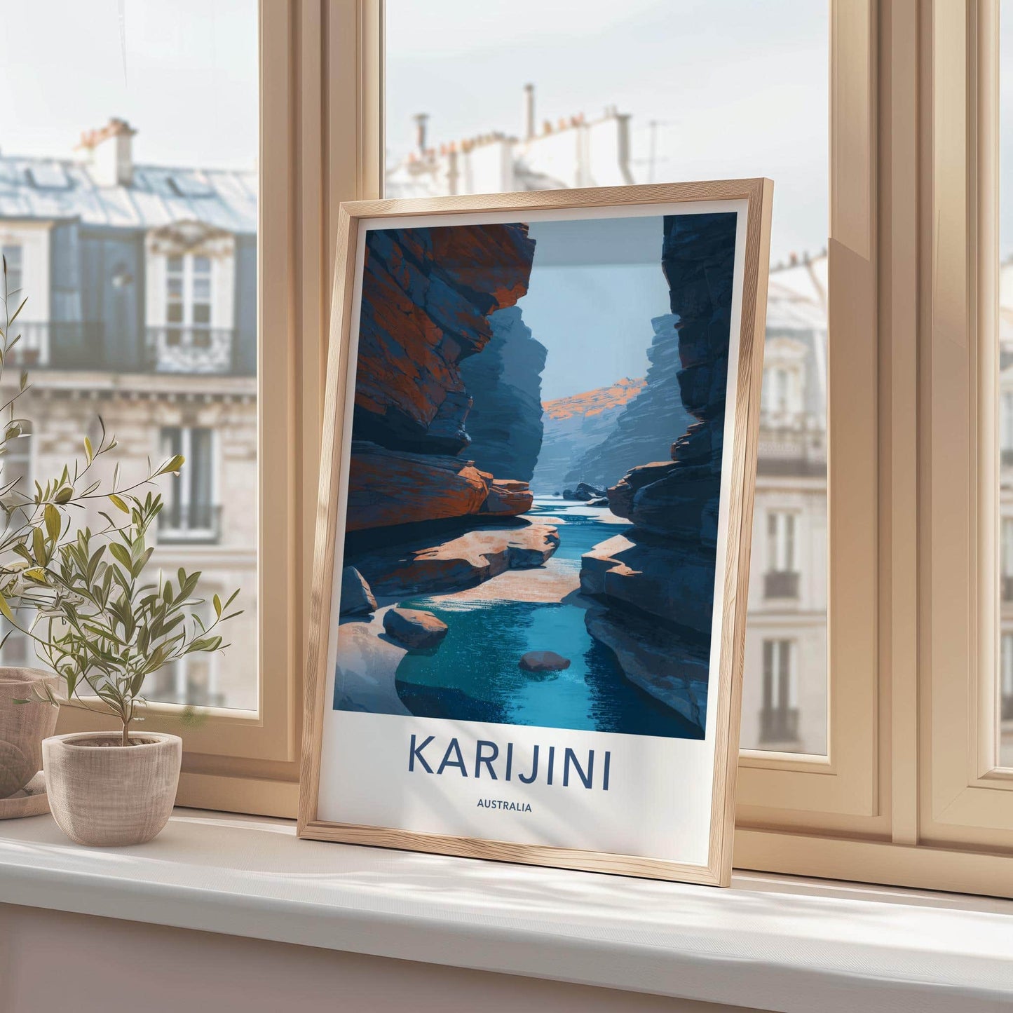 Karijini Poster - Australia Travel Art - Deep Canyon River Home Decor