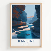 Karijini Poster - Australia Travel Art - Deep Canyon River Home Decor