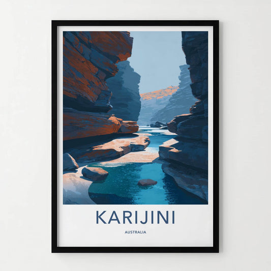 Karijini Poster - Australia Travel Art - Deep Canyon River Home Decor