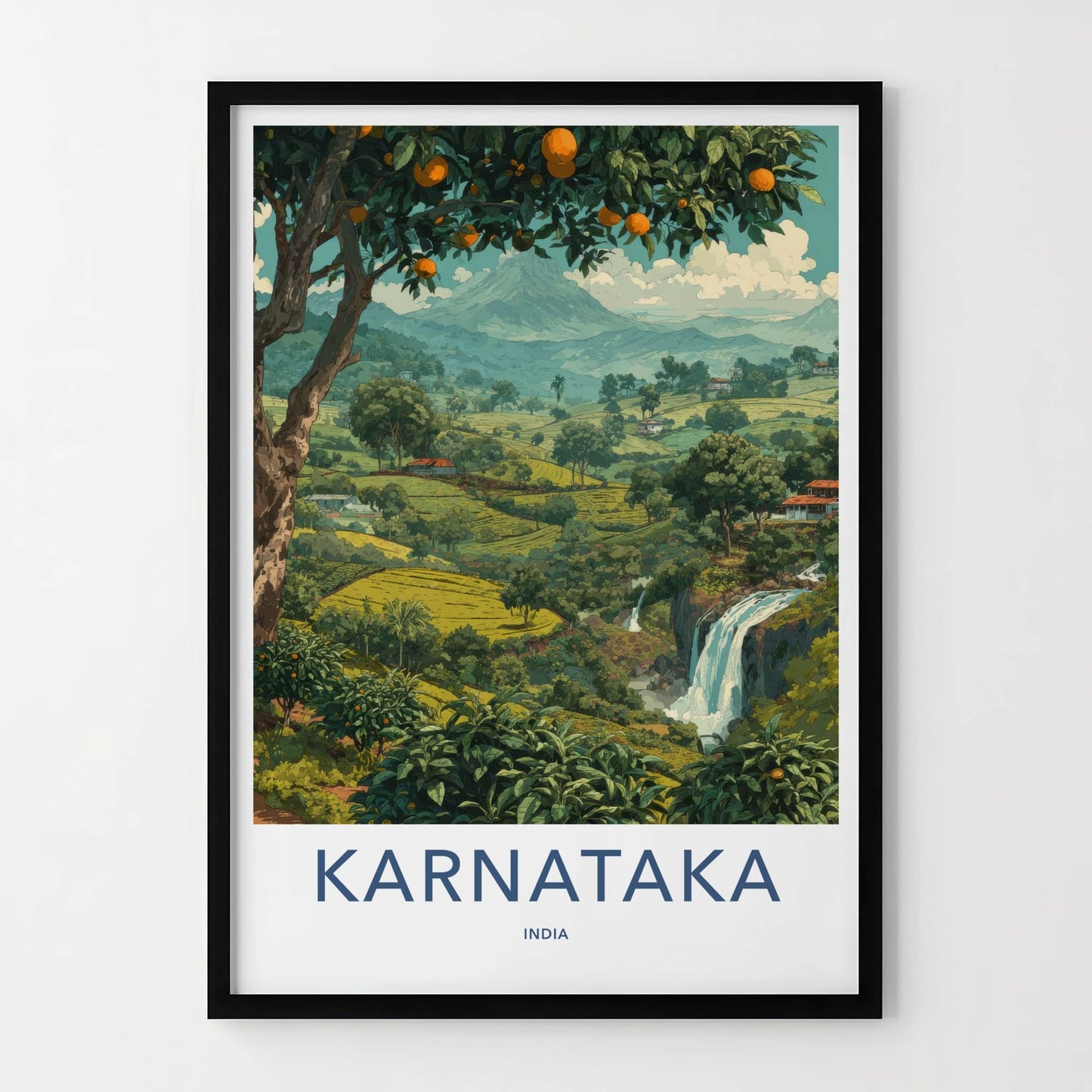 Karnataka Poster - India Travel Art - Coastal Karnataka Lush Home Decor