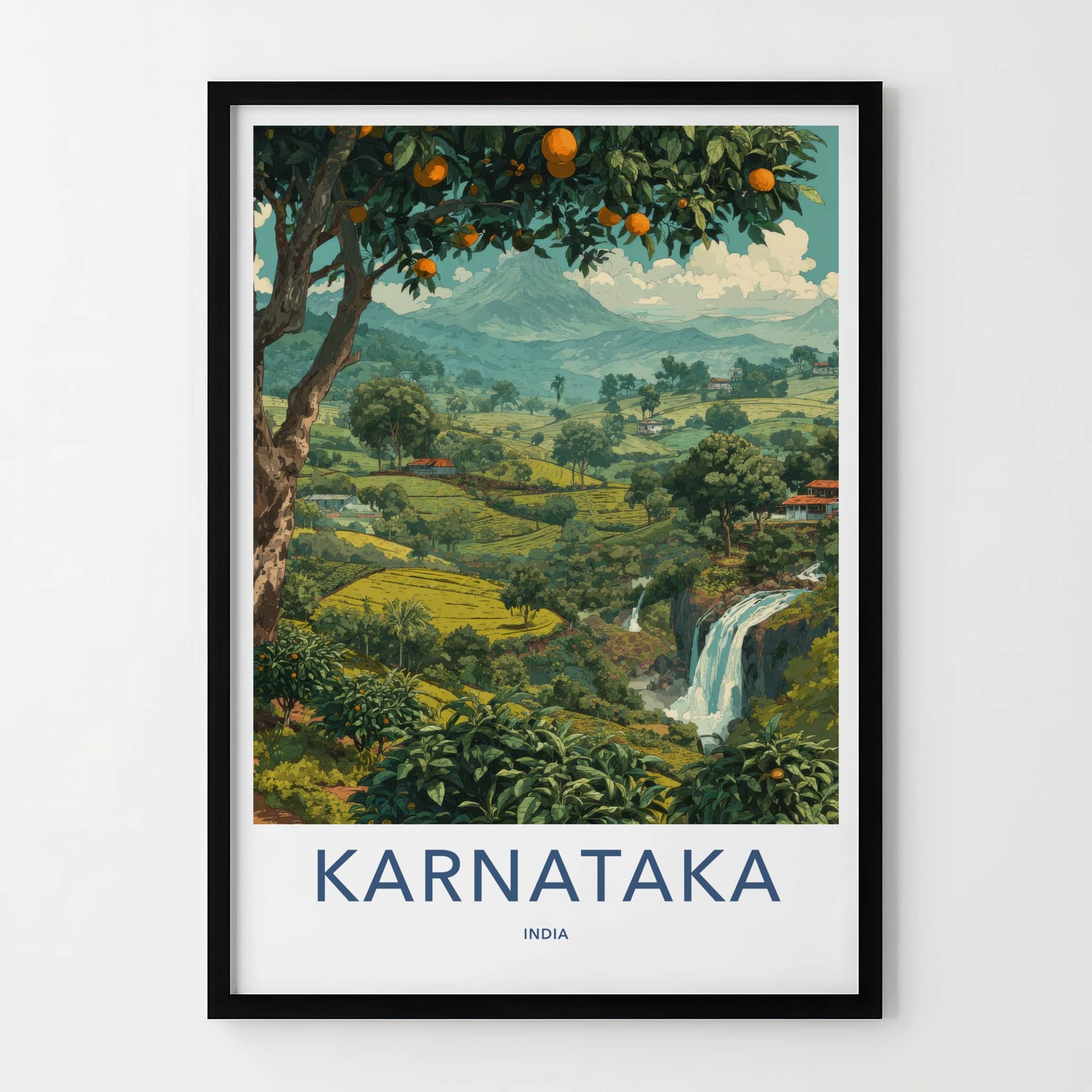 Karnataka Poster - India Travel Art - Coastal Karnataka Lush Home Decor