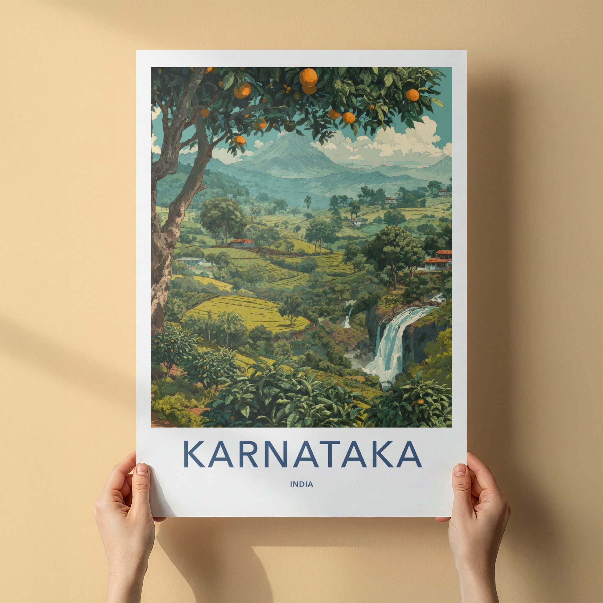 Karnataka Poster - India Travel Art - Coastal Karnataka Lush Home Decor