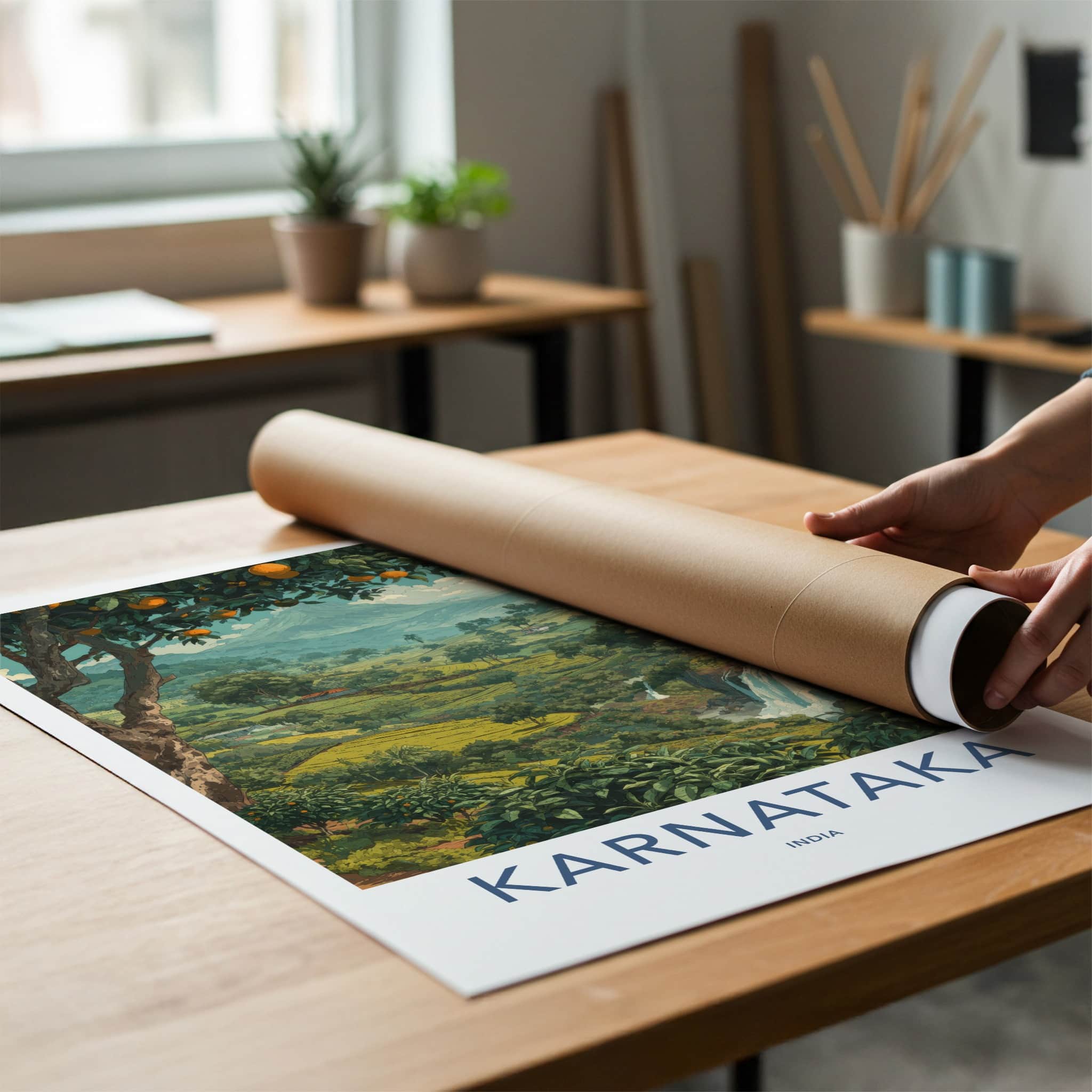 Karnataka Poster - India Travel Art - Coastal Karnataka Lush Home Decor