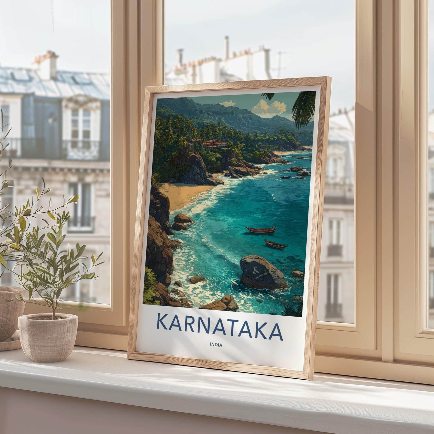 Karnataka Poster - India Travel Art - Karnataka Tropical Shore Home Decor